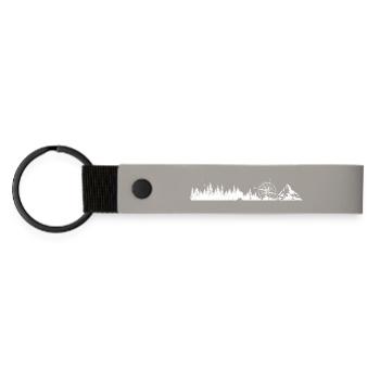 Trail Compass Woods - Matte Pu Keyring - light grey - Front
