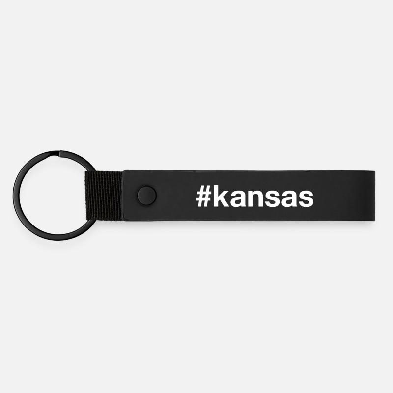 KANSAS Hashtag - Matte PU Schlüsselanhänger - Schwarz