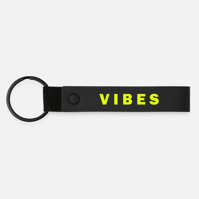 Electric Neon VibesDesign - Matte Pu Keyring - black