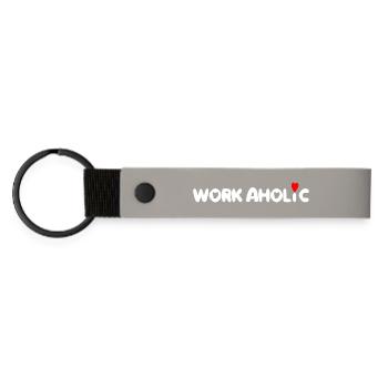 worker workaholic work - Matte Pu Keyring - light grey - Front