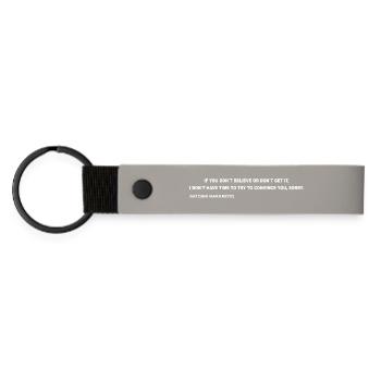 Satoshi Nakamoto – I Don’t Have Time to Convince Y - Matte PU Schlüsselanhänger - Hellgrau - Vorne