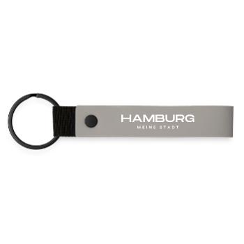 Hamburg - Matte PU Schlüsselanhänger - Hellgrau - Vorne