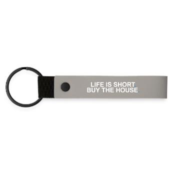 Life is short Funny Realtor Real Estate Agent - Matte Pu Keyring - light grey - Front