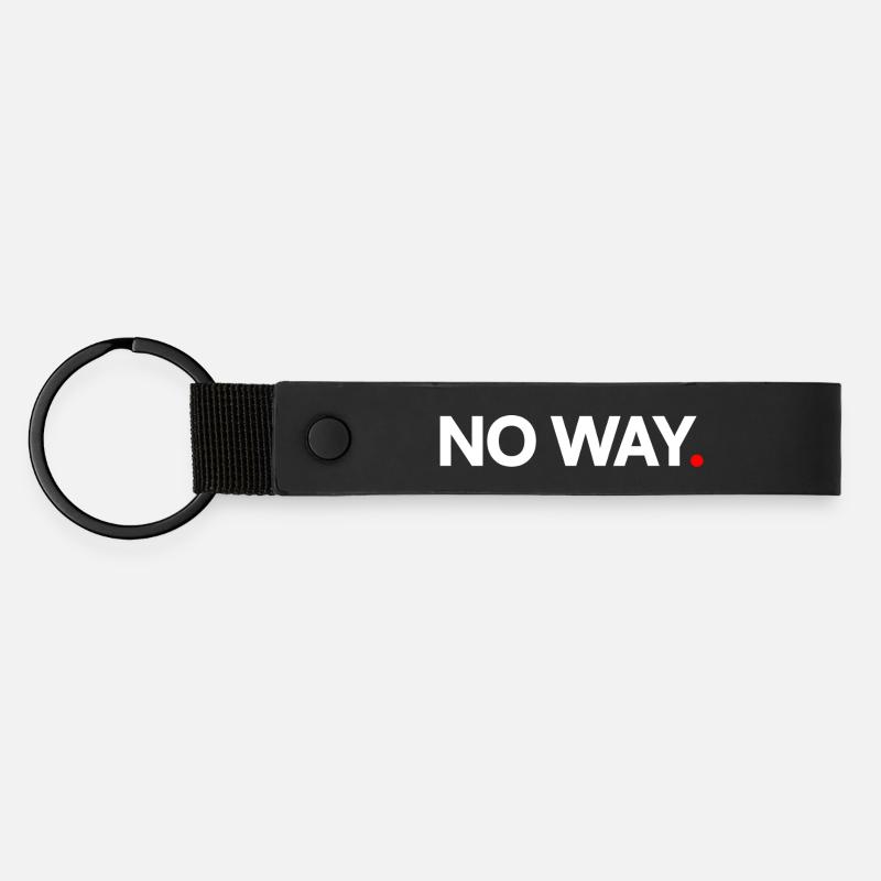 NO WAY | Expression humour minimaliste - Porte-clés en PU mat - noir
