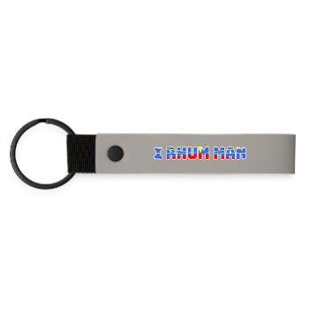 I Rhum Man Réunion -Humour - Porte-clés en PU mat - gris clair - Devant
