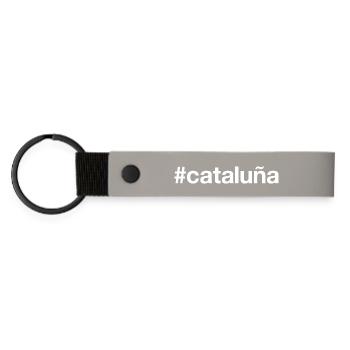CATALUNA Katalonien Hashtag - Matte PU Schlüsselanhänger - Hellgrau - Vorne