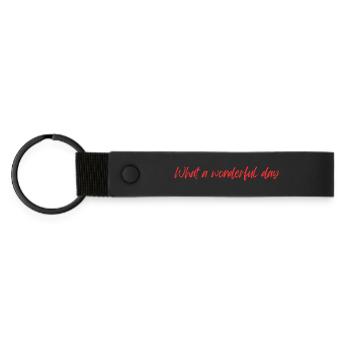 Wonderful day - Matte Pu Keyring - black - Front