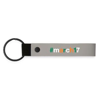 March 17 St Patricks day - Matte Pu Keyring - light grey - Front