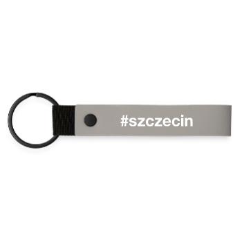 Szczecin Polska Polen Hashtag - Matte PU Schlüsselanhänger - Hellgrau - Vorne