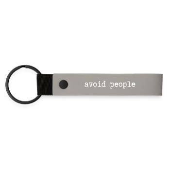 Éviter les gens - Porte-clés en PU mat - gris clair - Devant