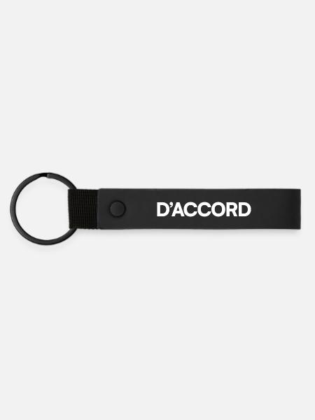 AGREE | Minimalist humour reaction DESCRIPTIO - Matte Pu Keyring - black