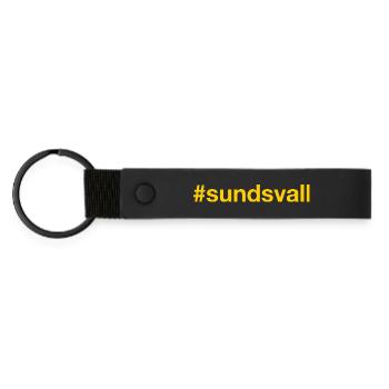 Sundsvall Sverige Sweden Schweden - Matte Pu Keyring - black - Front
