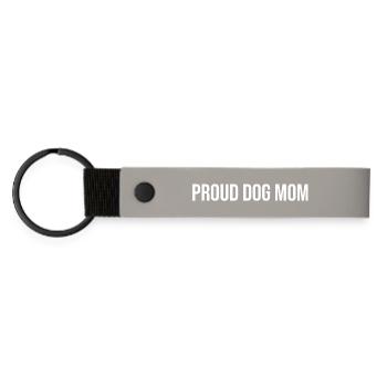 Fière maman de chien | Cadeau Amoureux des Chiens - Porte-clés en PU mat - gris clair - Devant