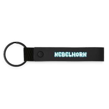 Nebelhorn Schriftzug - Matte PU Schlüsselanhänger - Schwarz - Vorne