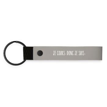 Je Cours Donc Je Suis - Humour Running - Porte-clés en PU mat - gris clair - Devant