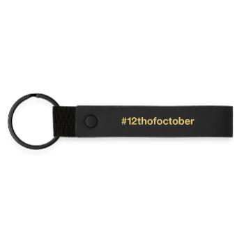 born on October 12 Birthday birthday - Matte Pu Keyring - black - Front