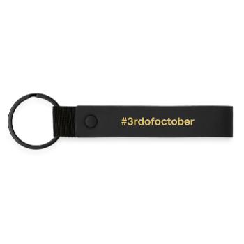 né le 3 octobre Anniversaire anniversaire - Porte-clés en PU mat - noir - Devant
