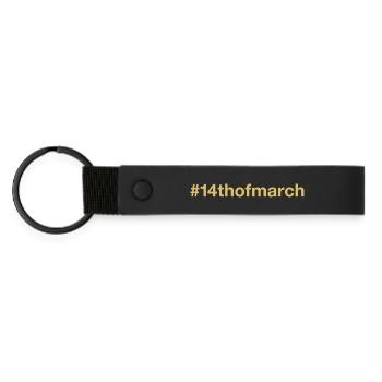 geboren am 14. März Geburtstag birthday - Matte PU Schlüsselanhänger - Schwarz - Vorne