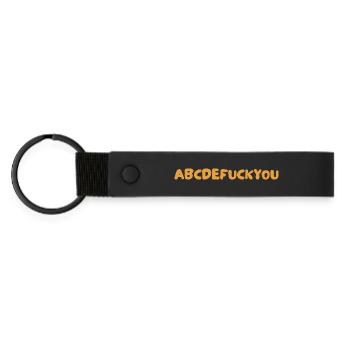 ABC Alphabet Statement Fuck You Humor - Matte Pu Keyring - black - Front