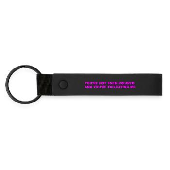 Road Joke - Matte Pu Keyring - black - Front