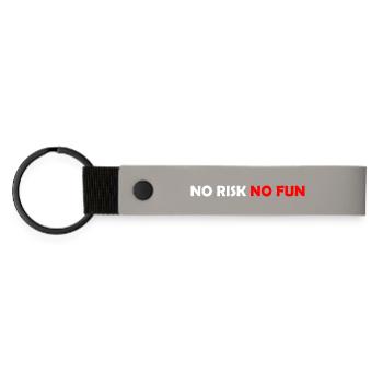 No Risk No Fun - Matte Pu Keyring - light grey - Front