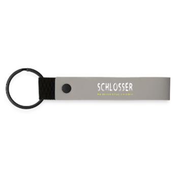 Schlosser Handwerker Design - Matte PU Schlüsselanhänger - Hellgrau - Vorne
