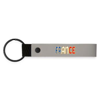 Lettrage France Europe - Porte-clés en PU mat - gris clair - Devant