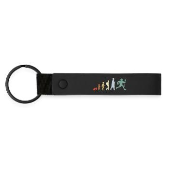 Evolution of a Lacrosse Player - Matte Pu Keyring - black - Front