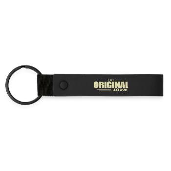 51st Birthday 51 Years Original 1974 - Matte Pu Keyring - black - Front