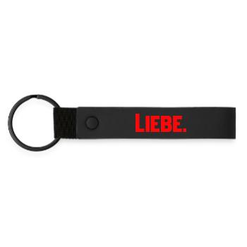 Liebe - Matte PU Schlüsselanhänger - Schwarz - Vorne