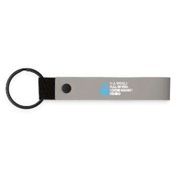 Aimant de pêche en néodyme pour pêcheur magnétique - Porte-clés en PU mat - gris clair - Devant