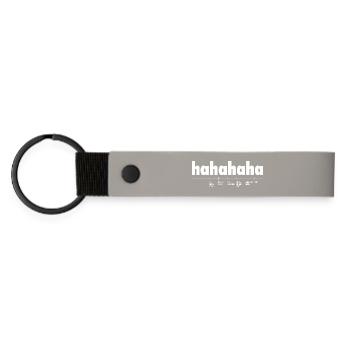 Length of Hahaha with Definition - Matte Pu Keyring - light grey - Front