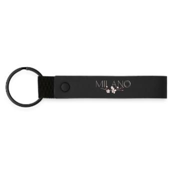 MILANO – Blossom Chic - Matte Pu Keyring - black - Front