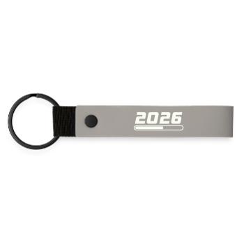 2026 - Matte PU Schlüsselanhänger - Hellgrau - Vorne