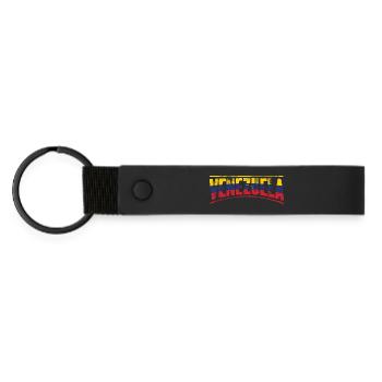 Venezuela in Tricolor Font - Matte Pu Keyring - black - Front
