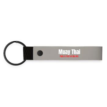 Acht Gliedmaßen. One Mind. | Muay Thai - Matte PU Schlüsselanhänger - Hellgrau - Vorne