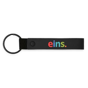 1st birthday one 1 year - Matte Pu Keyring - black - Front