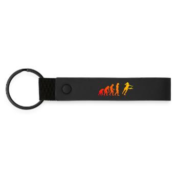 Pickleball Trainer Gift Idea for Birthday - Matte Pu Keyring - black - Front