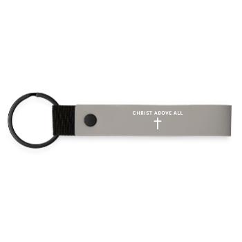 Christ avant tout foi minimaliste Jésus chrétien - Porte-clés en PU mat - gris clair - Devant