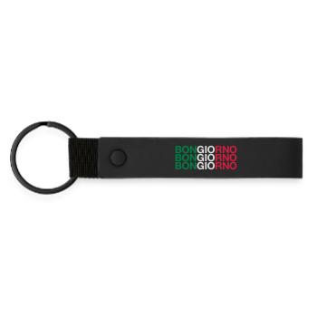 BONGIORNO Italien Italie Italie Drapeau - Porte-clés en PU mat - noir - Devant
