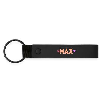 Max - Matte PU Schlüsselanhänger - Schwarz - Vorne