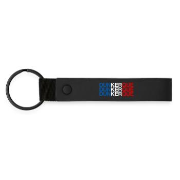 DUNKERQUE Frankreich French Flag - Matte PU Schlüsselanhänger - Schwarz - Vorne