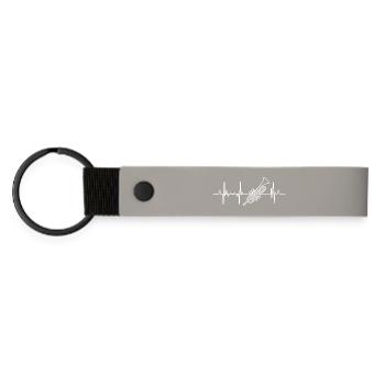 Trumpet Heartbeat - Matte Pu Keyring - light grey - Front