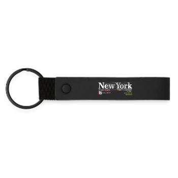 Street Style Abstract NYC Print - Matte Pu Keyring - black - Front