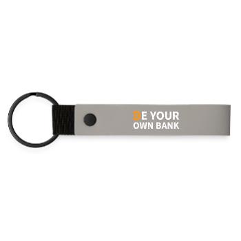Be Your Own Bank Bitcoin - Matte PU Schlüsselanhänger - Hellgrau - Vorne