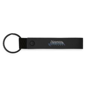 Unbroken - cold metal chrome text - Matte Pu Keyring - black - Front