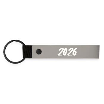 Year 2026 Brushstroke - Matte Pu Keyring - light grey - Front
