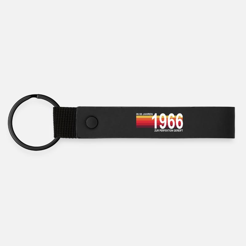 60-årsdag Retro Vintage 1966 Perfektion - Matt PU-nyckelring - svart
