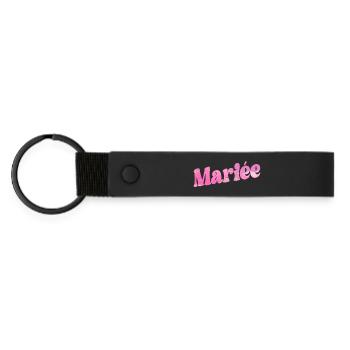 Bride Wedding - Matte Pu Keyring - black - Front