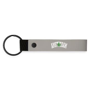 Design d’Amsterdam avec feuille de cannabis - Porte-clés en PU mat - gris clair - Devant